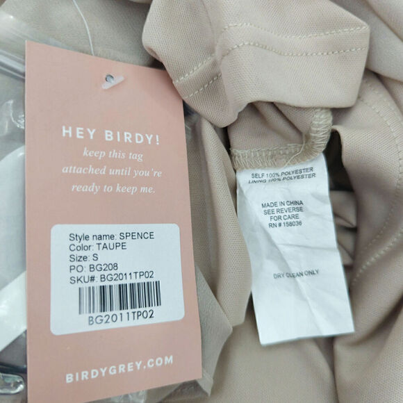 Birdy Grey Spence Taupe Chiffon Convertible Dress Bridesmaid Prom SMALL NWT - Picture 13 of 14